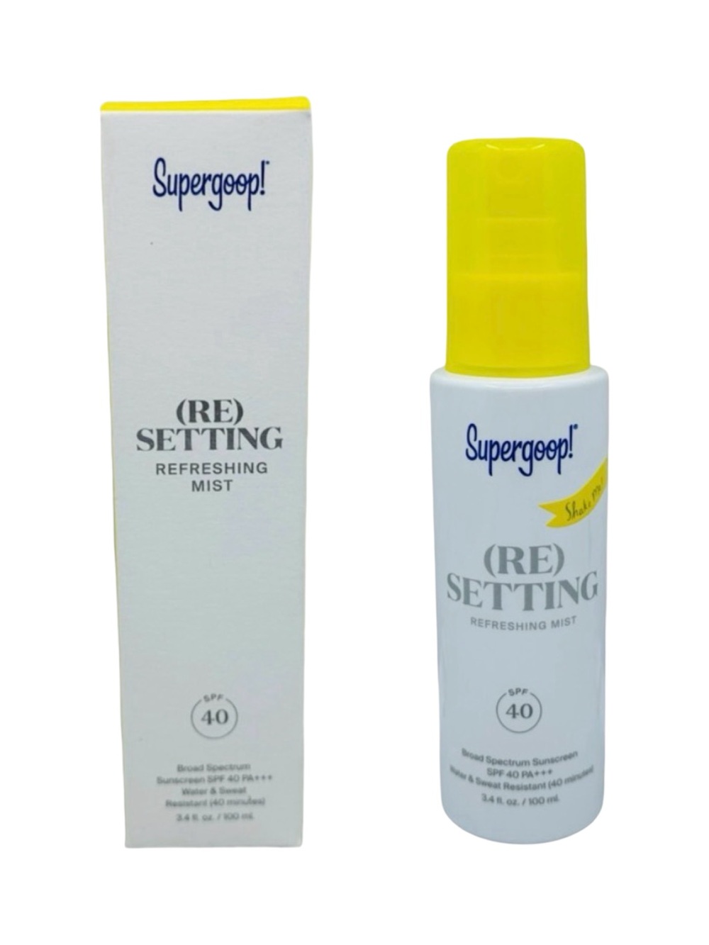 SuperGoop! (Re)Setting Refreshing Mist SPF 40 - 3.4 fl oz / 100 ml - EXP 8/26